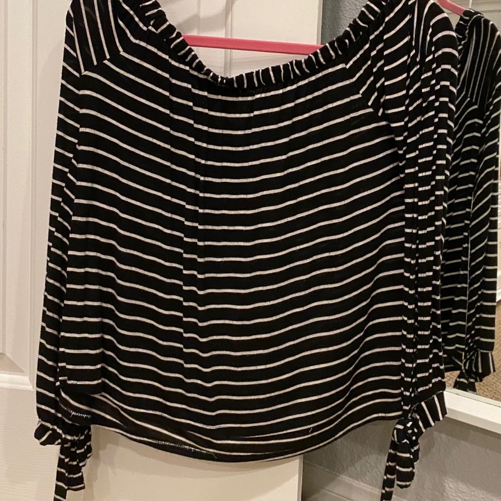 off the shoulder striped top
